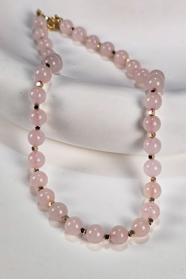 Pembe Kuvars Kolye(4.Çakra/Kalp Çakrası Taşı)