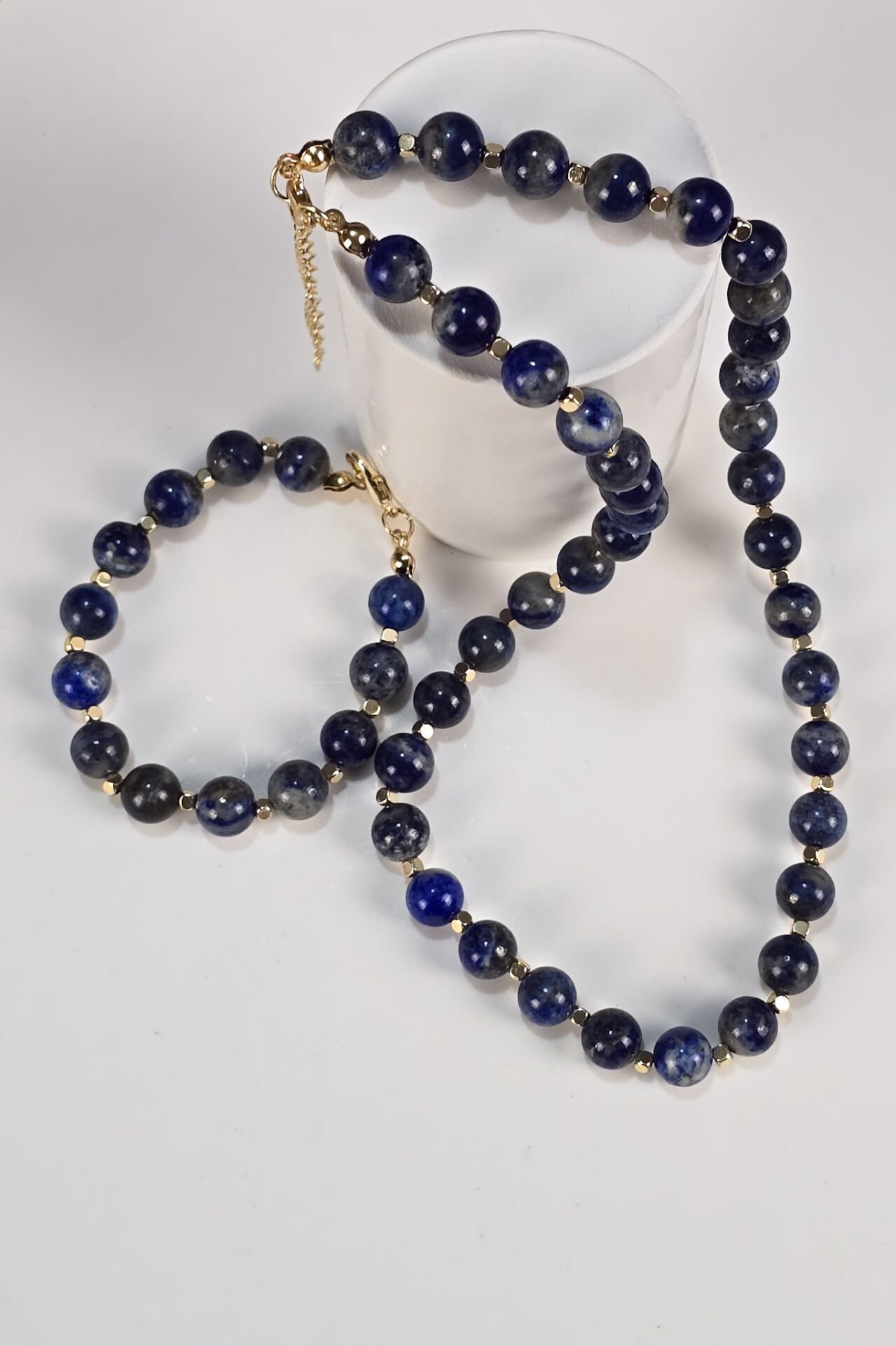 Lapis Lazuli Kolye Bileklik Set (5.ve6.Çakra / Boğaz ve Üçüncü Göz Çakrası)