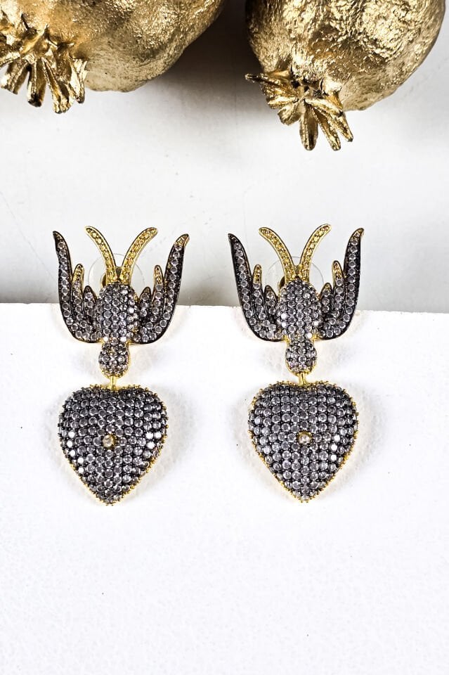 Kalpli Kırlangıç Küpe Siyah