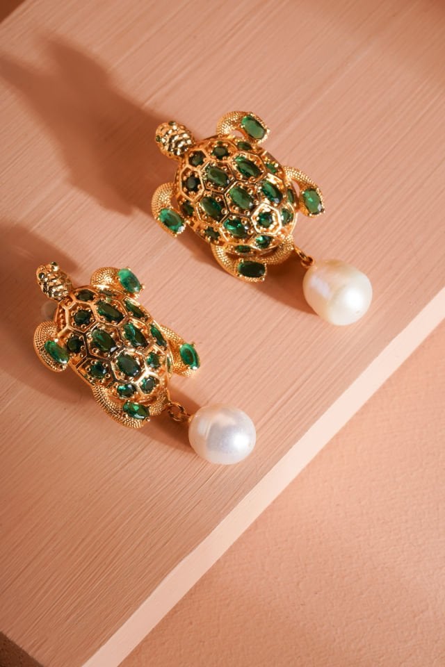 İncili Kaplumbağa Küpe