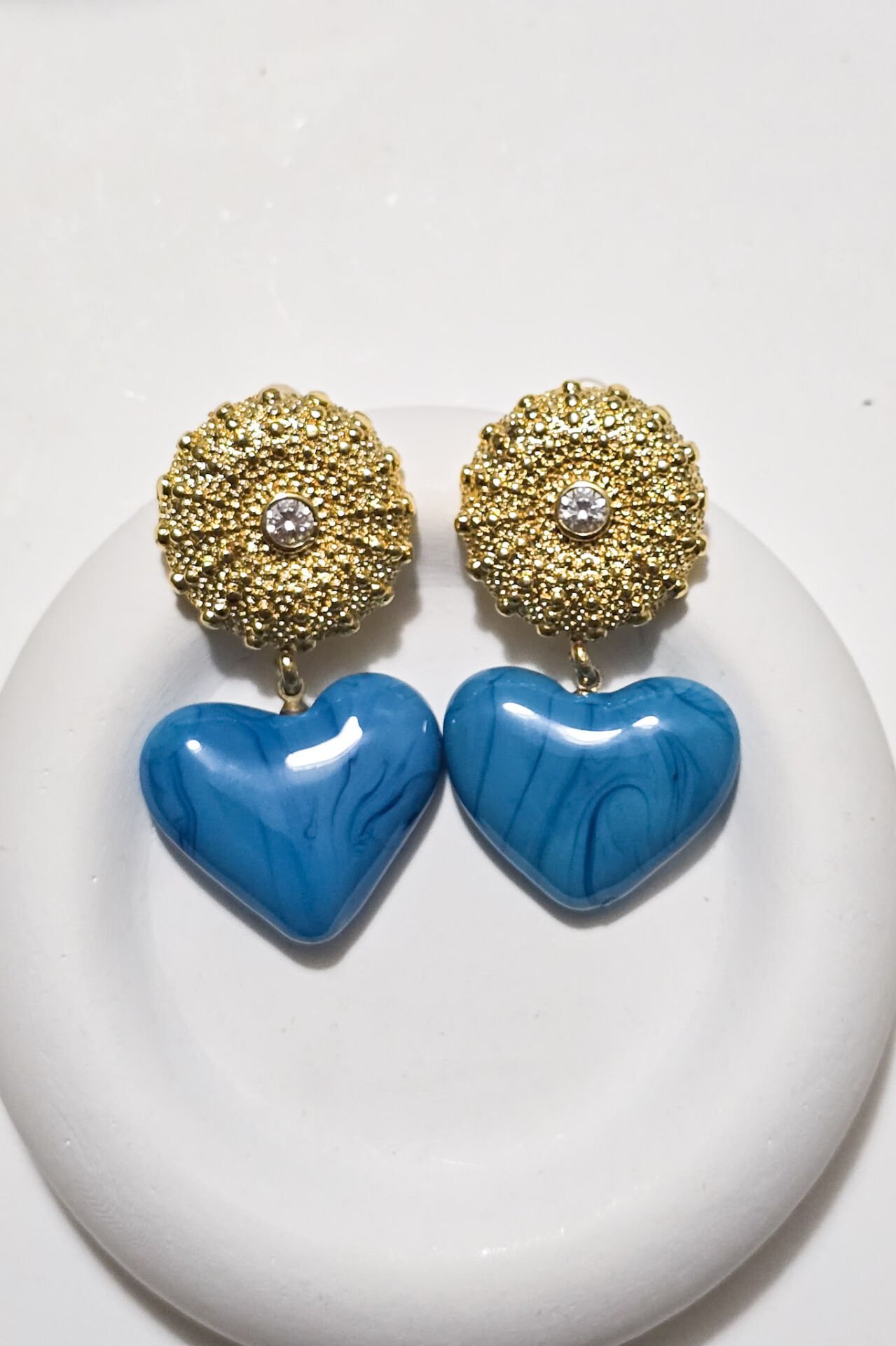 Murano Kalp Küpe Mavi