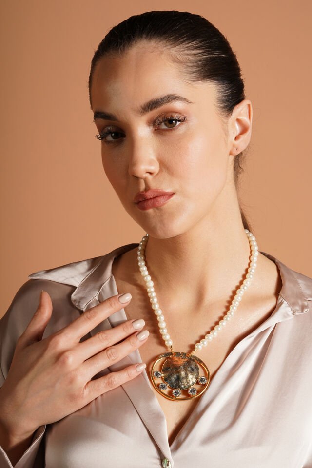 Hematit Taşlı İnci Kolye