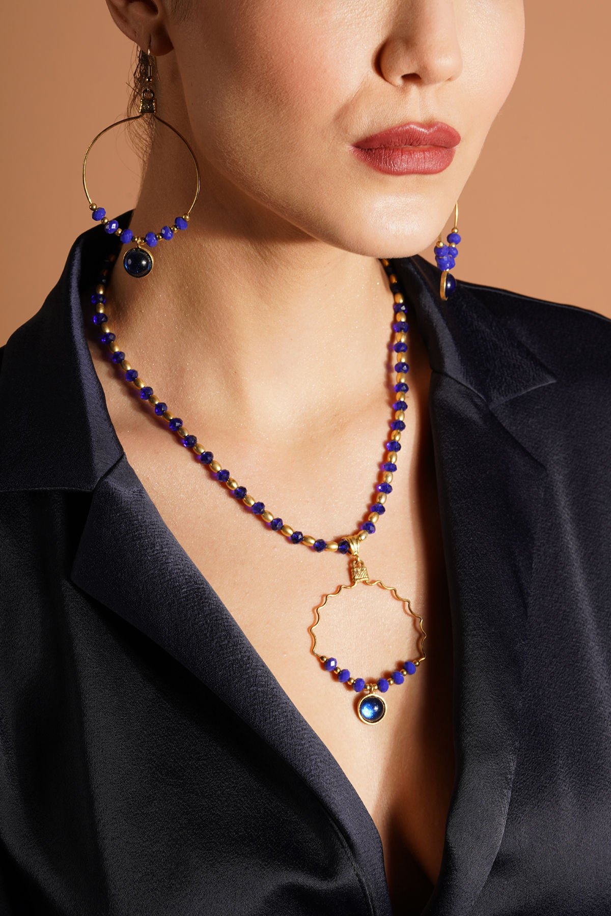 Lapis Kolye Küpe Seti