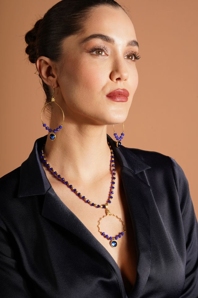 Lapis Kolye Küpe Seti