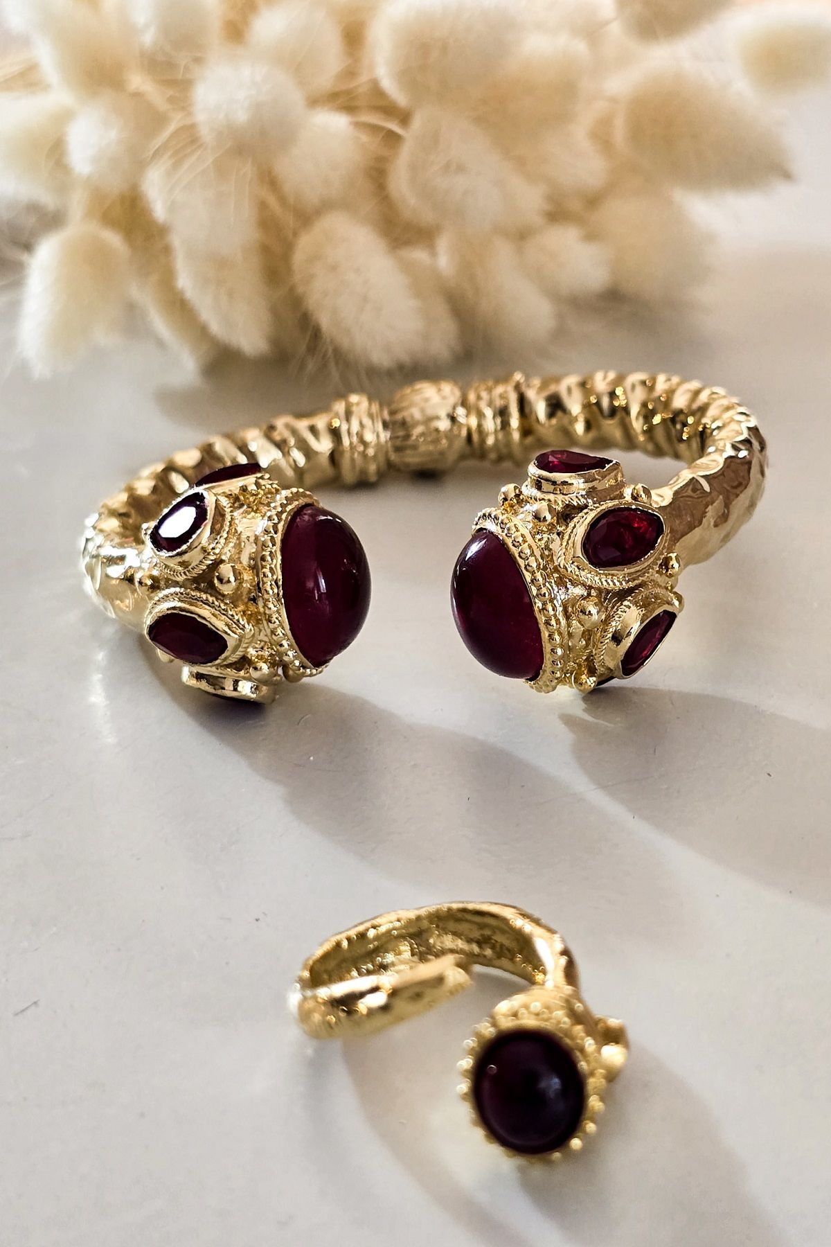 Yakut Bileklik Yüzük Set