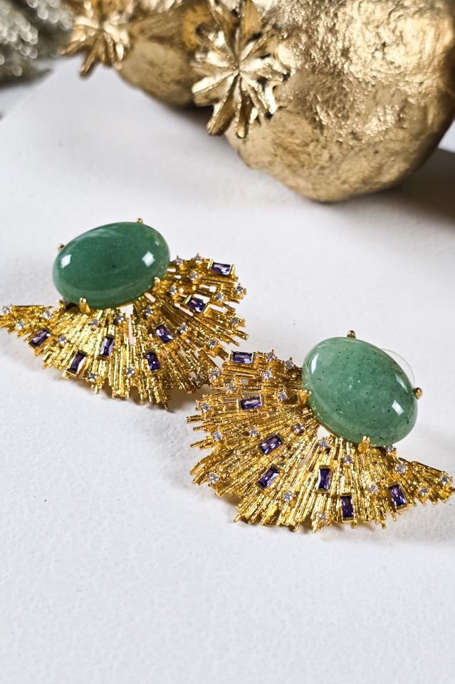 Amazonit Taşlı Küpe