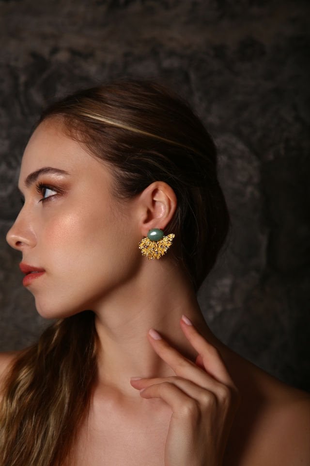 Amazonit Taşlı Küpe