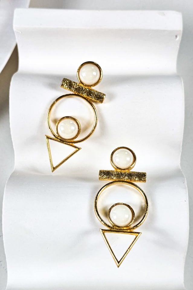 Yörünge Selenit Taşlı Küpe