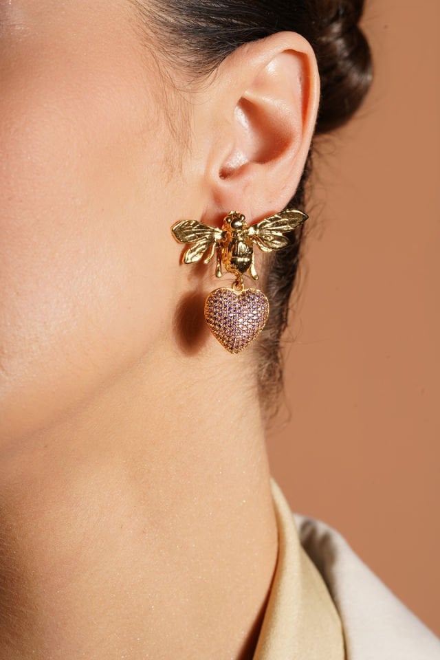 Kalpli Arı Küpe Mavi