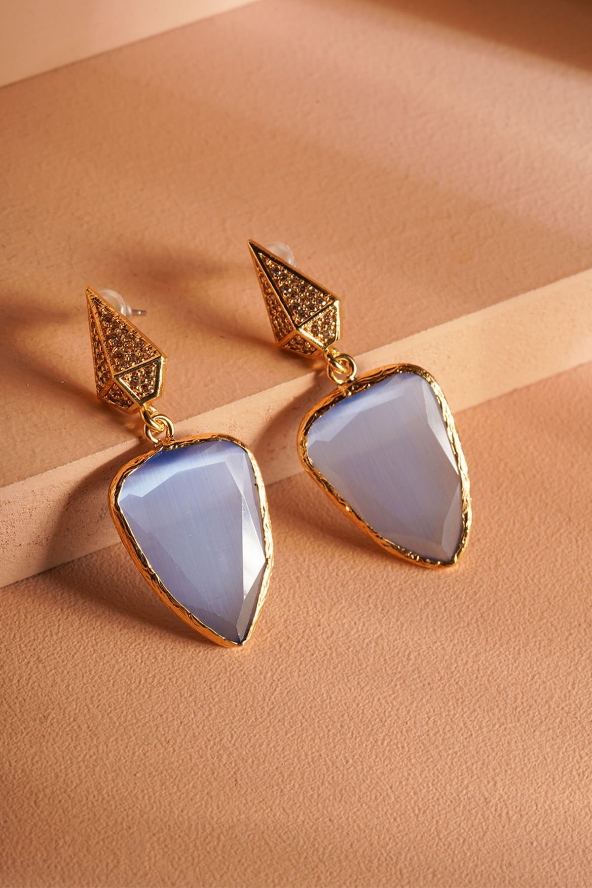 Kedi Gözü Küpe Lacivert