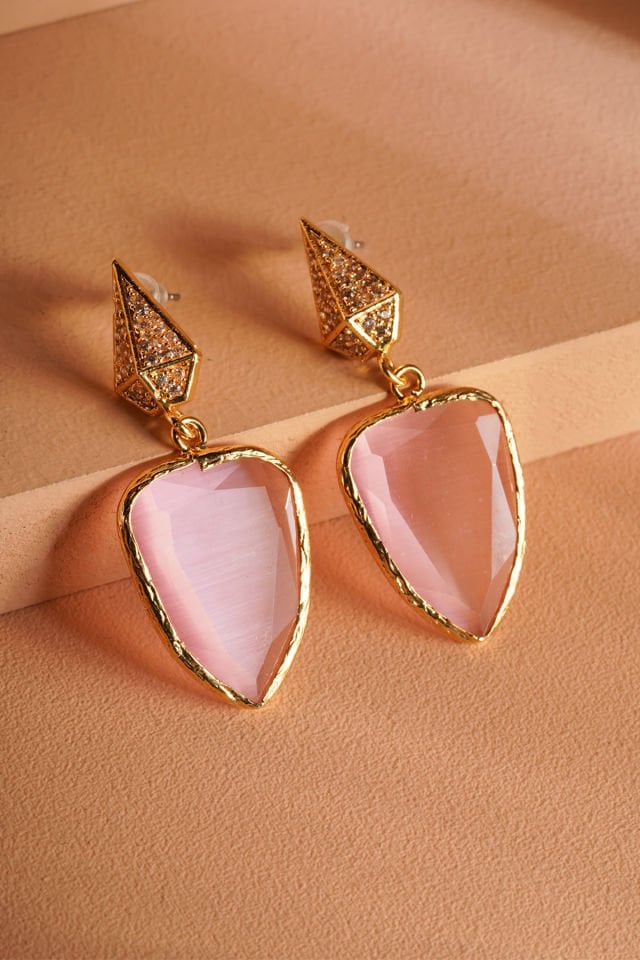 Kedi Gözü Küpe Pembe