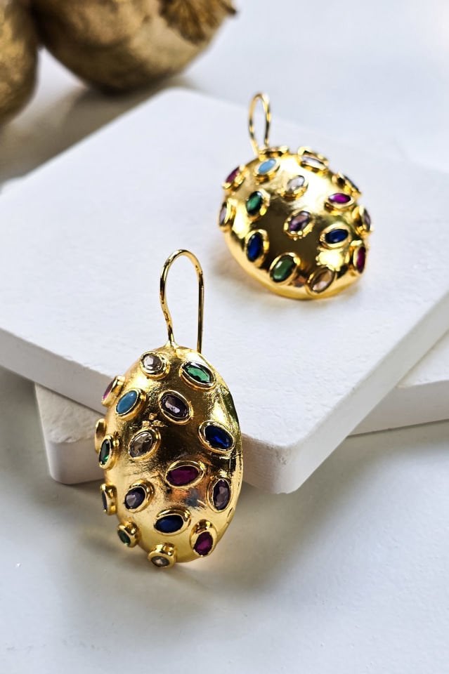 Renkli Taşlı Küpe