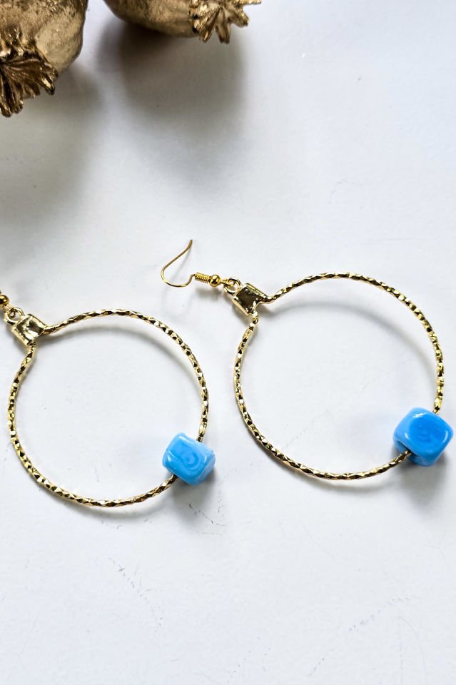 Bodrum Boncuklu Halka Küpe