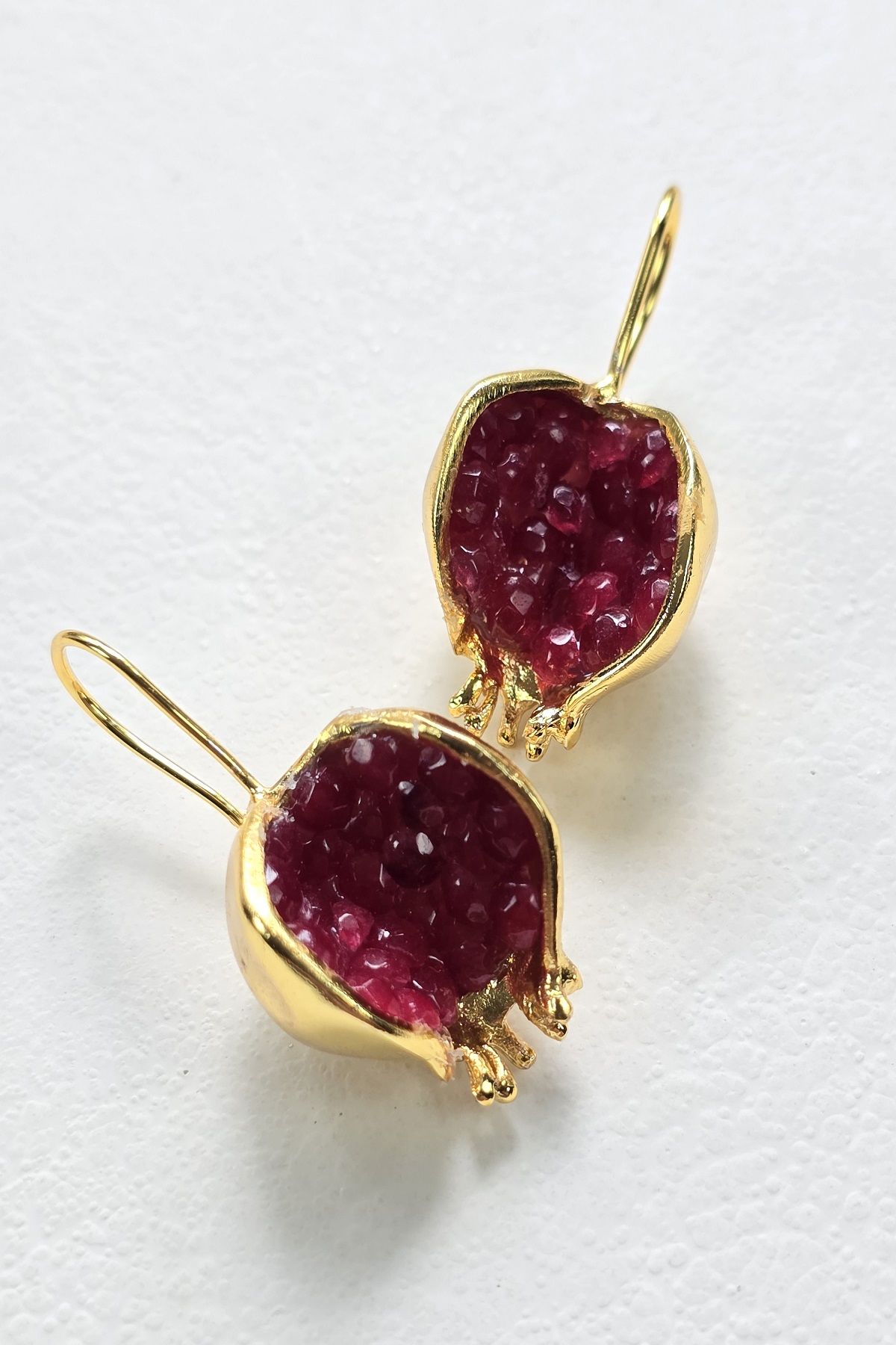 İncili Nar Küpe Kırmızı