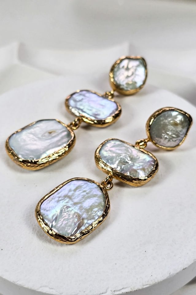 Üçlü  İnci Küpe