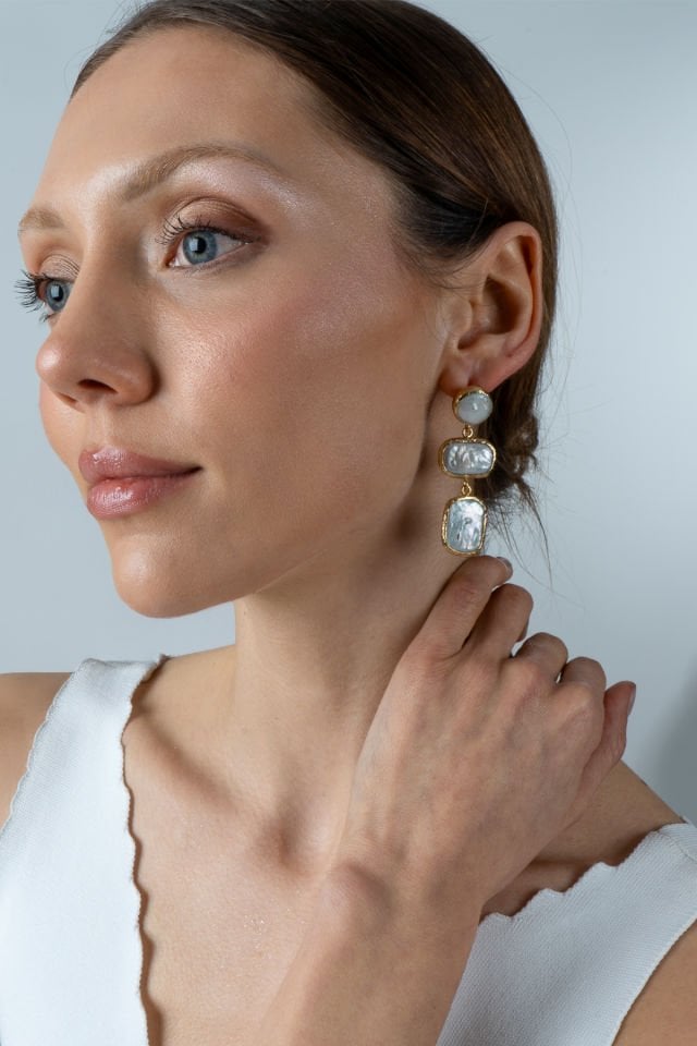 Üçlü  İnci Küpe