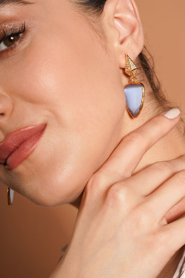 Kedi Gözü Küpe turuncu