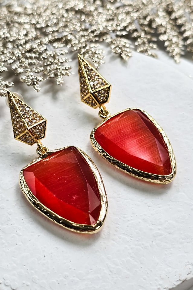 Kedi Gözü Küpe turuncu