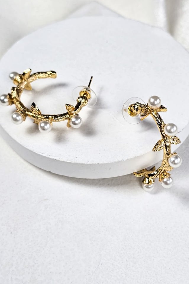 İncili Tomurcuk Halka Küpe