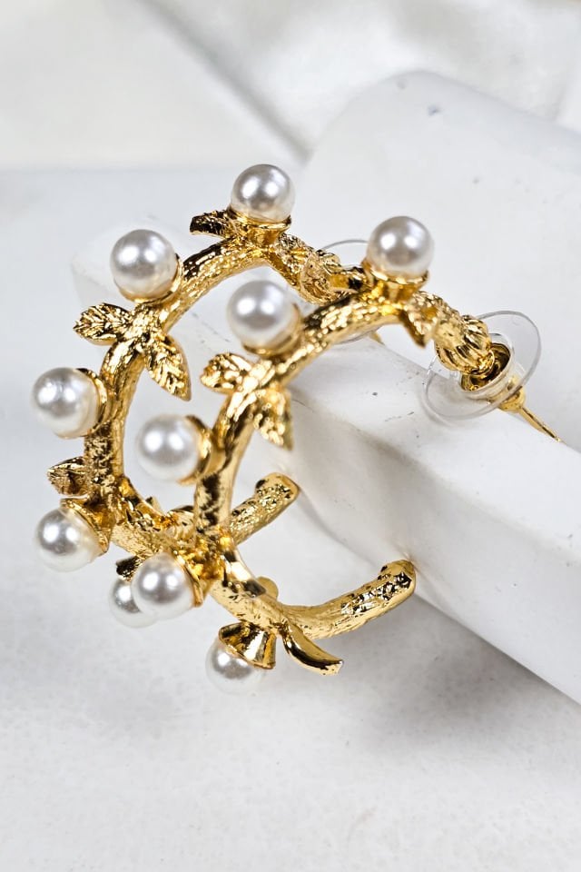 İncili Tomurcuk Halka Küpe