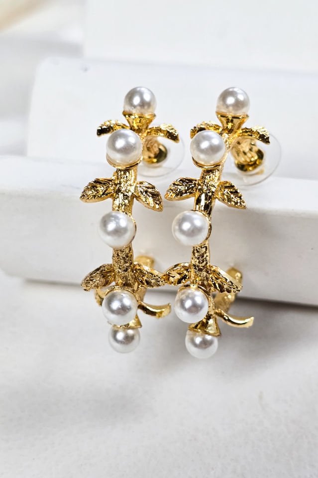 İncili Tomurcuk Halka Küpe