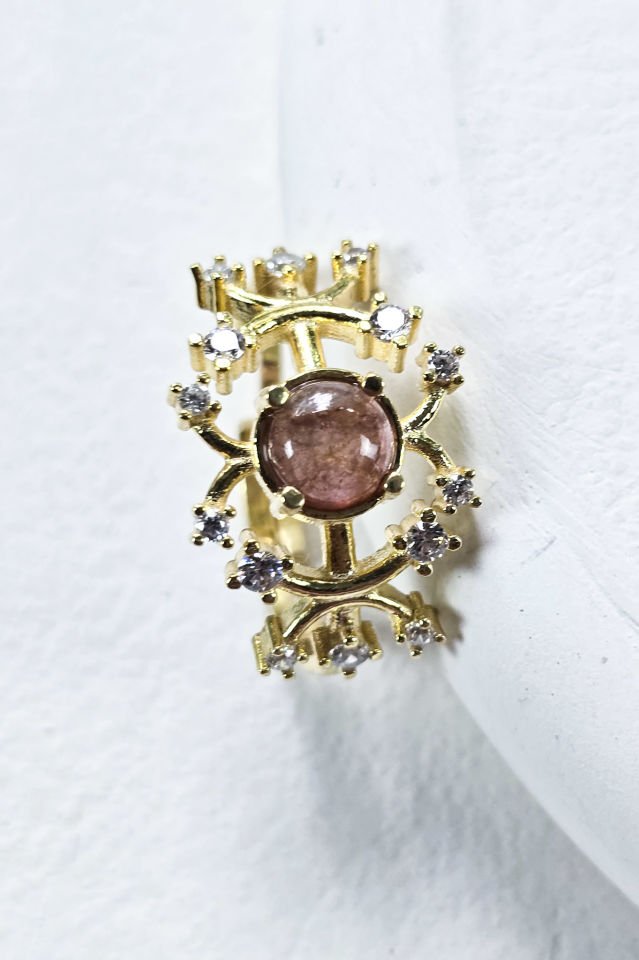 925 Ayar Gümüş 14 Ayar Altın Kaplama Zultanit Yüzük