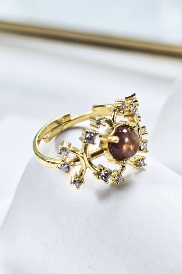 925 Ayar Gümüş 14 Ayar Altın Kaplama Zultanit Yüzük