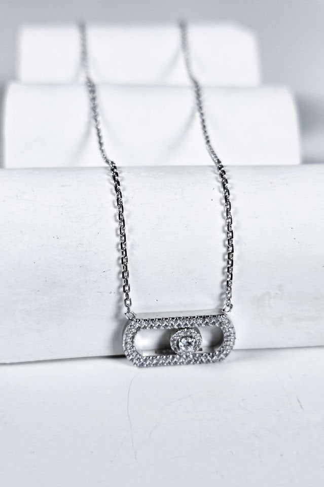 925 Ayar İthal Gümüş Mes Kolye