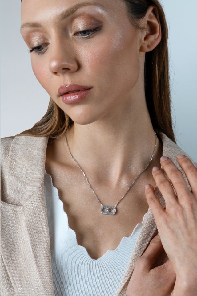 925 Ayar İthal Gümüş Mes Kolye