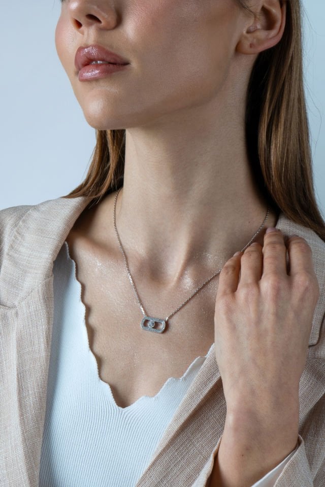 925 Ayar İthal Gümüş Mes Kolye