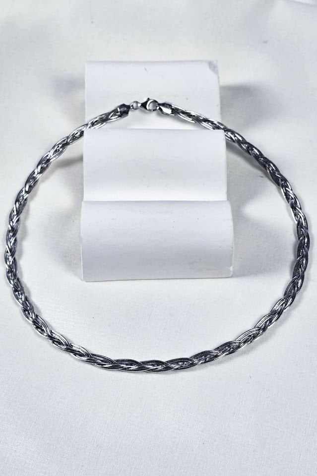 925 Ayar İtalyan Gümüş Örgü Kolye