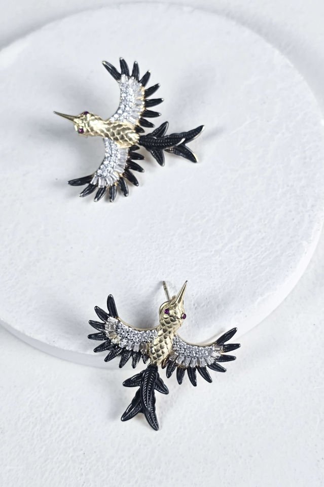 925 Ayar Gümüş Kırlangıç Küpe