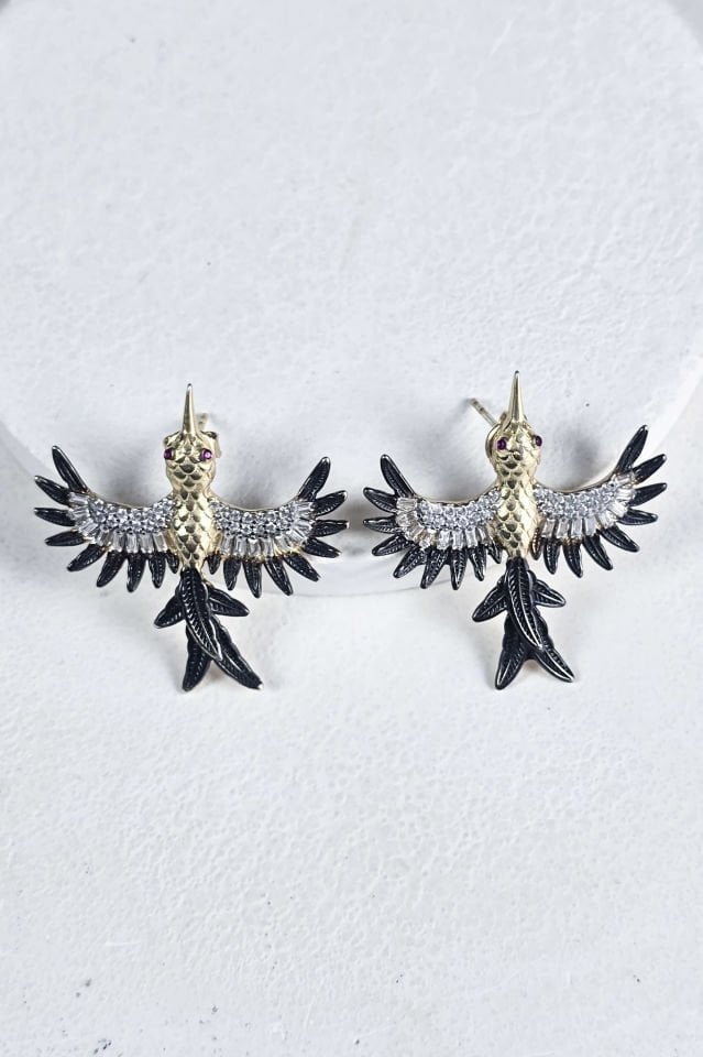 925 Ayar Gümüş Kırlangıç Küpe