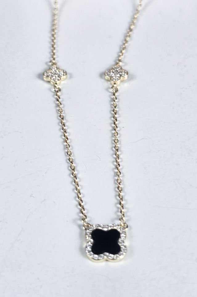 925 Ayar Gümüş Yonca Kolye