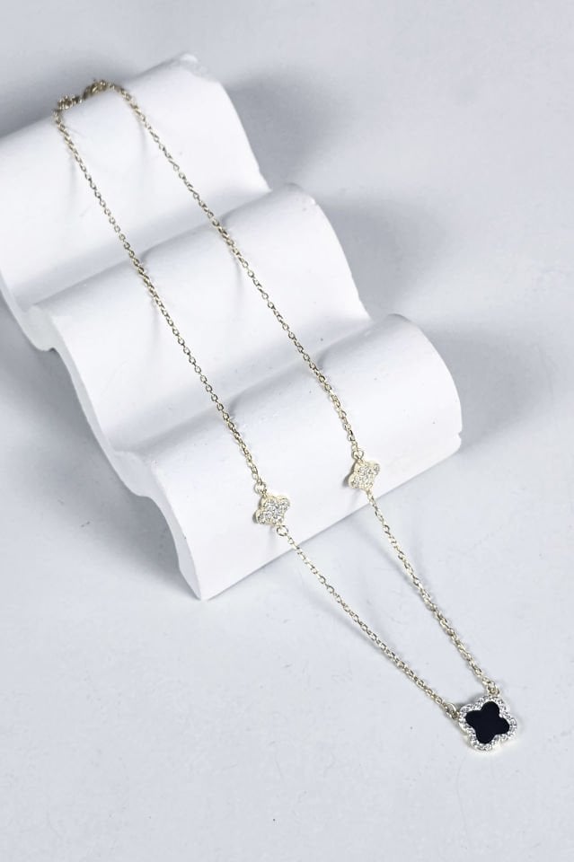 925 Ayar Gümüş Yonca Kolye