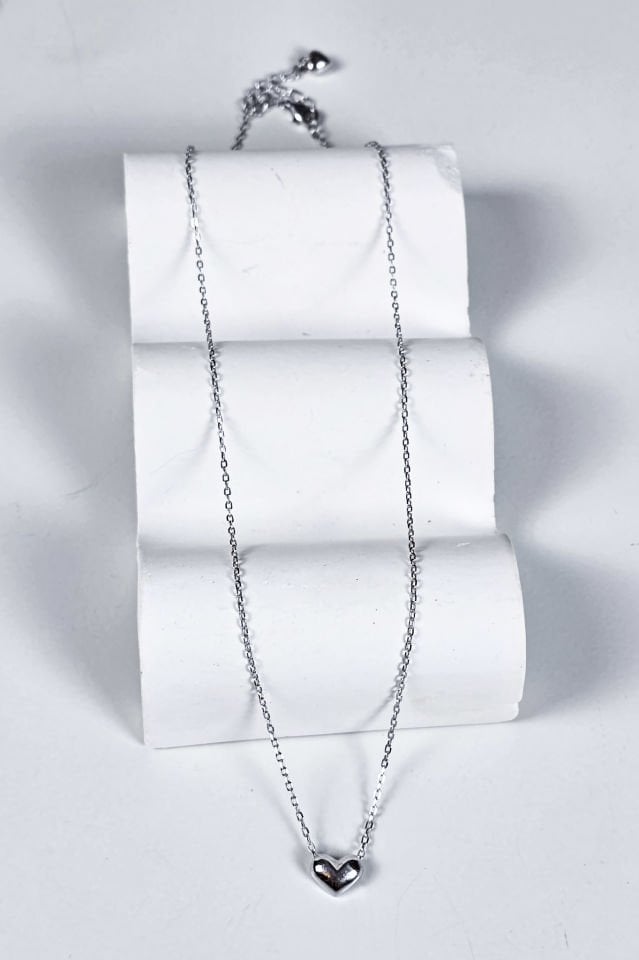 925 Ayar Gümüş Kalpli Kolye