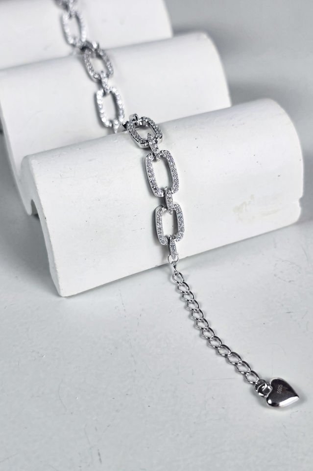 925 Ayar Gümüş Taşlı Halat Bileklik