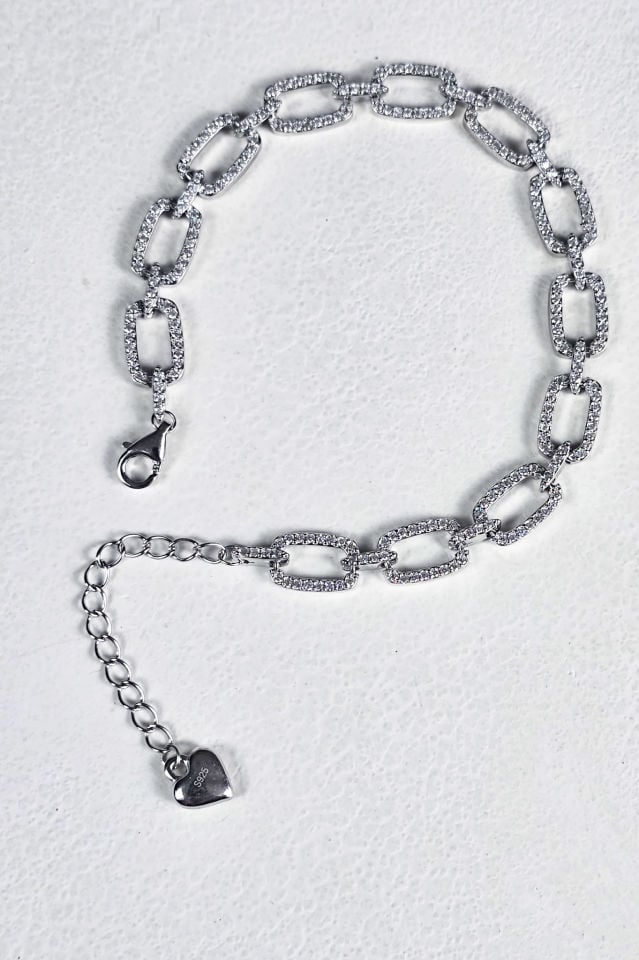 925 Ayar Gümüş Taşlı Halat Bileklik