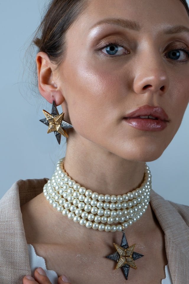 Star  Kolye Küpe Set