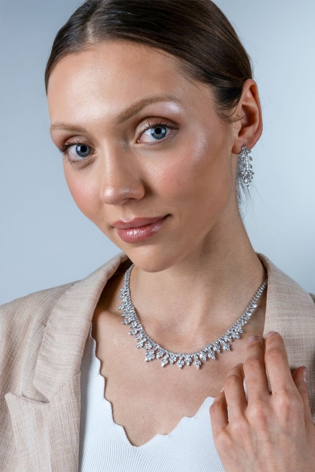 Leaf Kolye Küpe Set