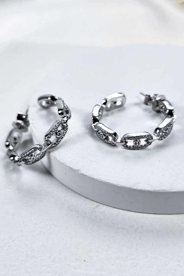 925 Ayar Gümüş Mes İthal Kolye Küpe Bileklik Set