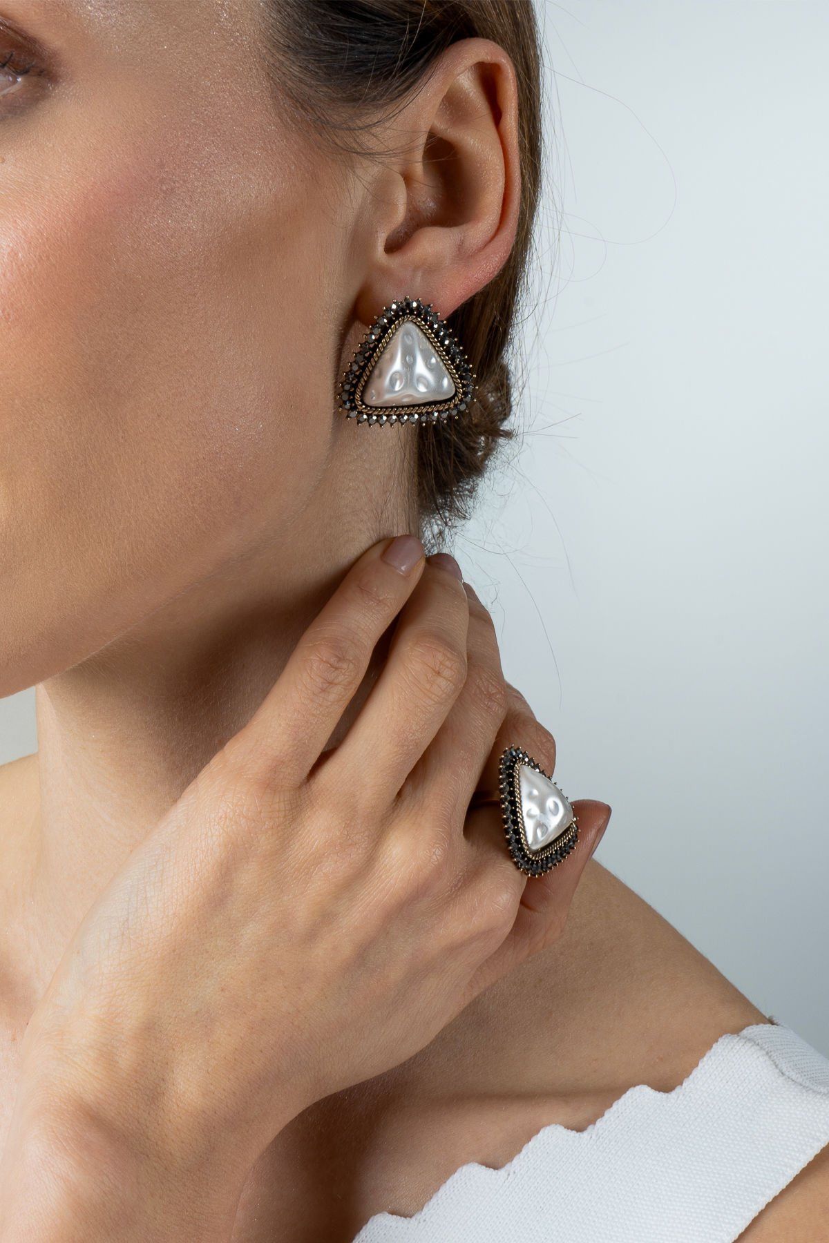 İncili Bronz Yüzük