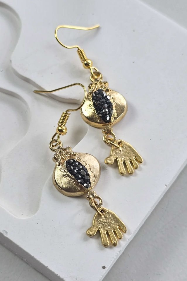 Hematit Taşlı Nar  Küpe