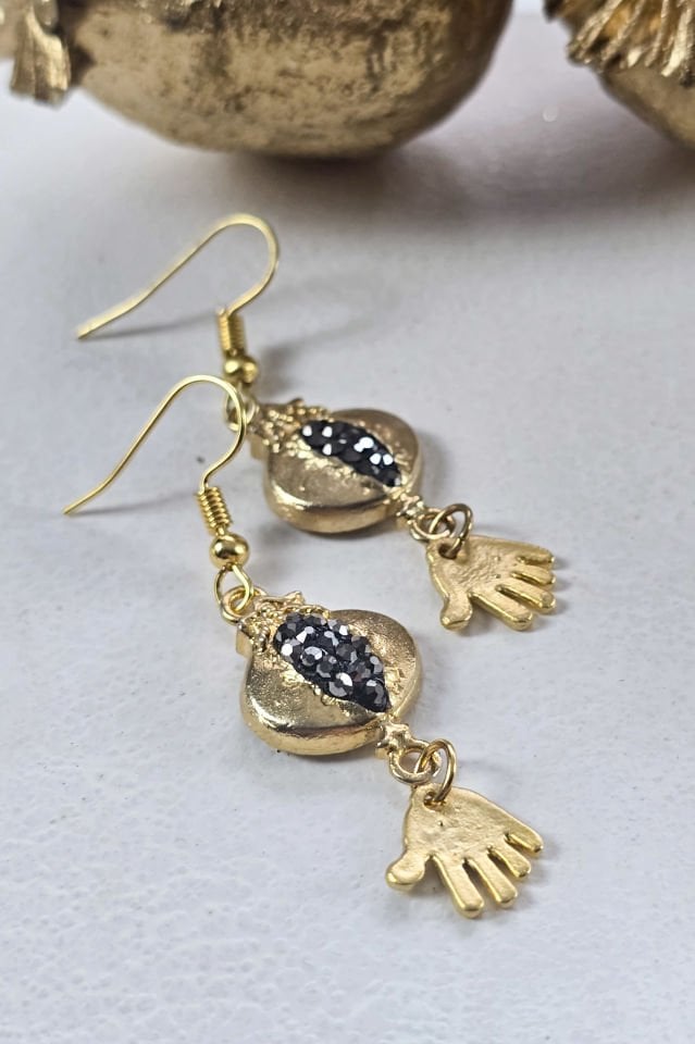 Hematit Taşlı Nar  Küpe