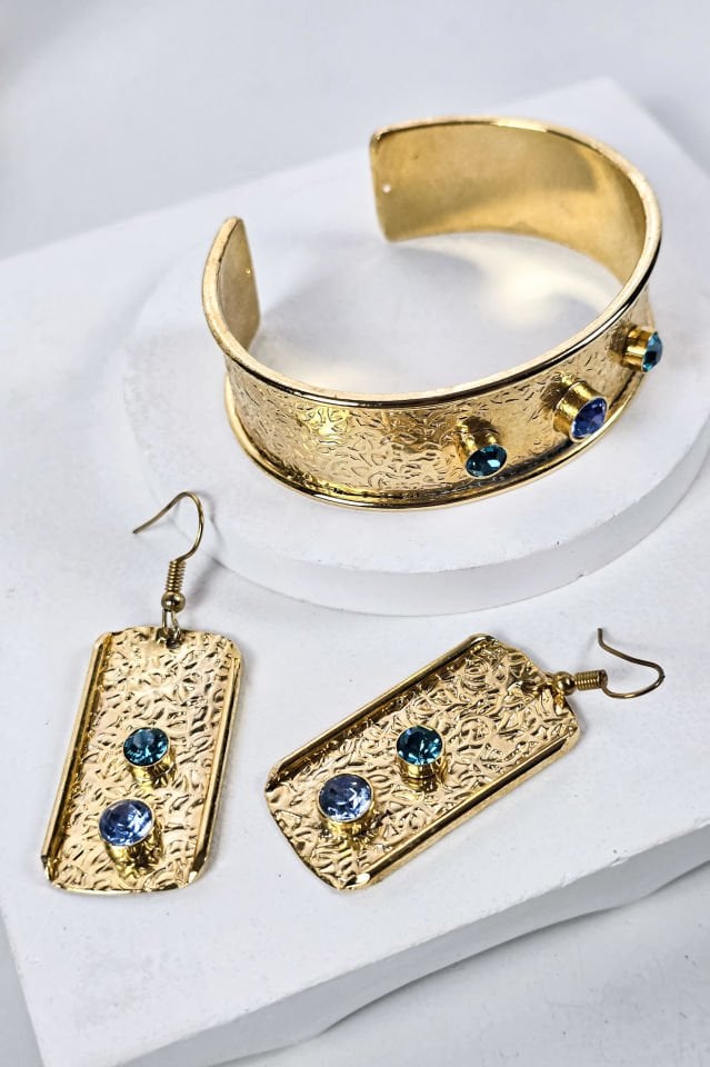 Crystal Küpe Bileklik Set