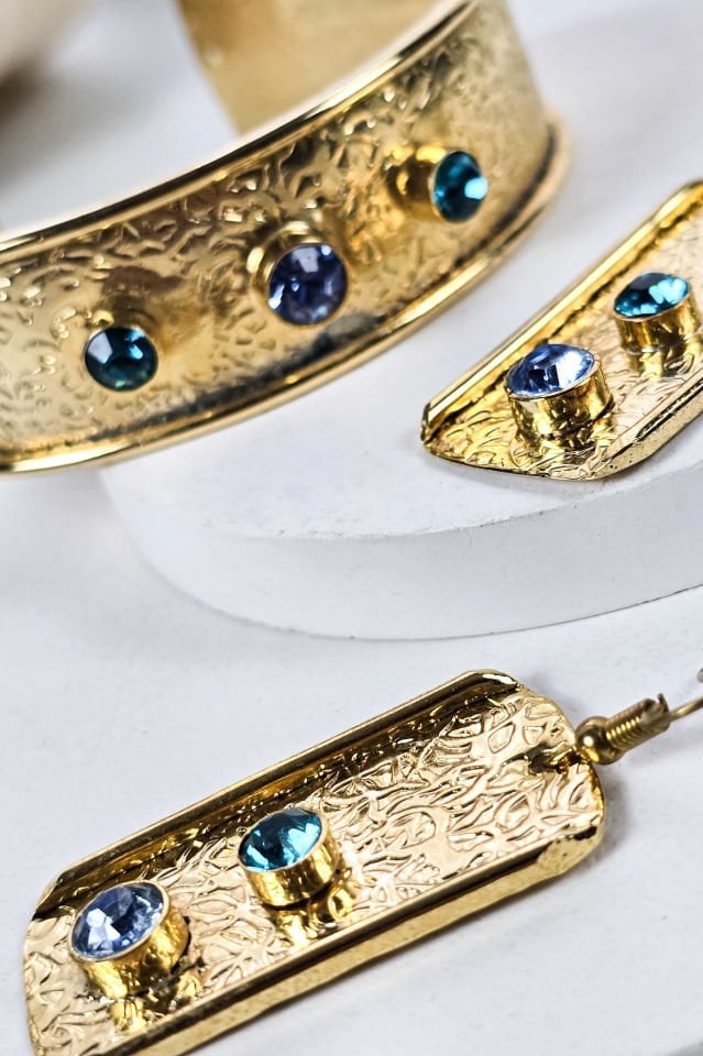 Crystal Küpe Bileklik Set