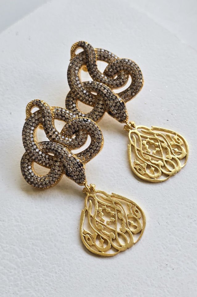 Miras Serisi: Mine'l Aşk - Zirkon Taşlı Küpe