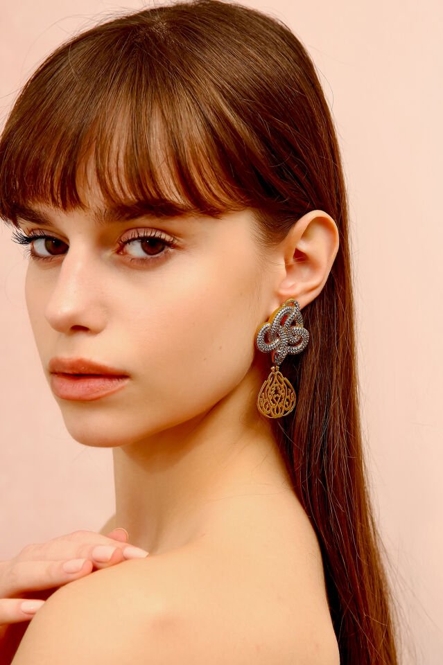 Miras Serisi: Mine'l Aşk - Zirkon Taşlı Küpe