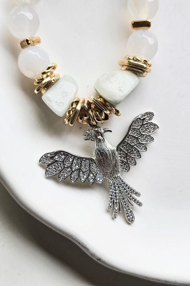 Selenit Anka Kolye Küpe Set