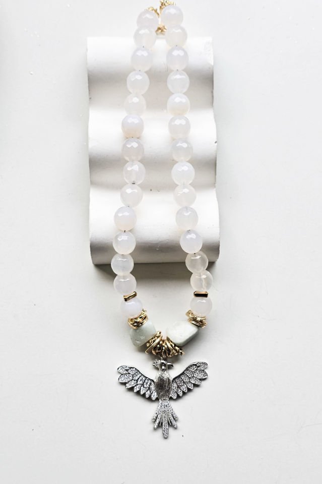 Selenit Anka Kolye Küpe Set